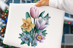 Watercolor spring flowers clipart - spring flowers Png Product Image 2