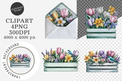 Watercolor spring flowers clipart - spring flowers Png Product Image 1