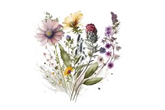 Spring Meadow,wildflower bouquet,meadow floral,wildflower clipart,watercolor flowers,spring time blooms,botanical floral,Rustic PNG Bundle,Wedding Clipart,Birthday Invitation,Elegant Clip art,Commercial Use,Sublimation designWatercolor Spring,Flowers Back