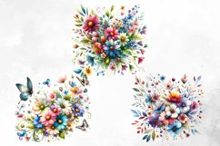 Watercolor Spring Flowers Clipart Product Image 3