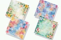 Watercolor Spring Flowers Digital Paper Bundle Product Image 2