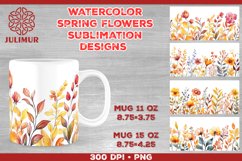 Blooming Spring Watercolor Flowers Mug Sublimation Design Product Image 1