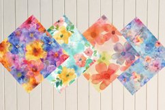 Watercolor Spring Flowers Digital Paper Bundle Product Image 3