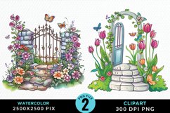 Watercolor Spring Garden Clipart Bundle Product Image 4