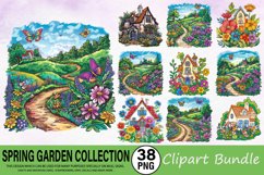 Watercolor Spring Garden Collection Clipart Bundle Product Image 1