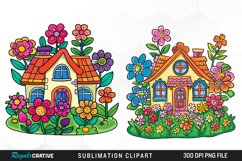 Watercolor Spring Garden Design Clipart Product Image 1