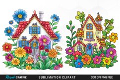 Watercolor Spring Garden Design Clipart Product Image 1