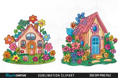 Watercolor Spring Garden Design Clipart Product Image 1