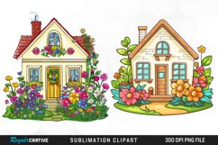 Watercolor Spring Garden Design Clipart Product Image 1