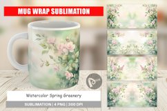 Mug Wrap Design Watercolor Spring Greenery Product Image 1