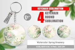 Keychain Watercolor Spring Greenery Product Image 1