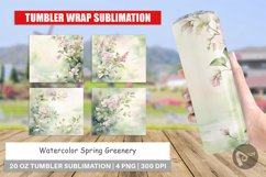 Tumbler Sublimation Watercolor Spring Greenery Product Image 1