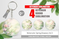 Keychain Watercolor Spring Greenery Product Image 1