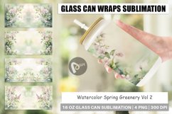 Glass Can Wraps Watercolor Spring Greenery Product Image 1