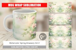 Mug Wrap Design Watercolor Spring Greenery Product Image 1