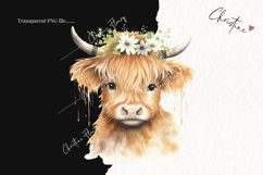 Spring Highland Cow PNG | Spring PNG Product Image 2
