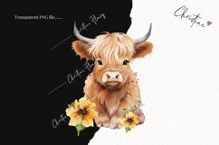Spring Highland Cow PNG | Spring PNG Product Image 2