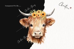 Spring Highland Cow PNG | Spring PNG Product Image 2