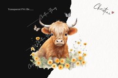Spring Highland Cow PNG | Spring PNG Product Image 2
