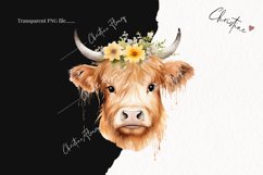 Spring Highland Cow PNG | Spring PNG Product Image 2