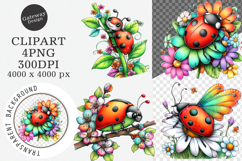 Watercolor Spring Ladybug Clipart - Spring Ladybug Png Product Image 1
