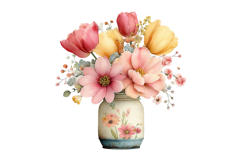 Watercolor Spring Mason Jar Clipart Product Image 2