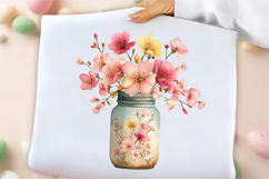 Watercolor Spring Mason Jar Clipart Product Image 3