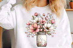 Watercolor spring mason jar clipart Product Image 3