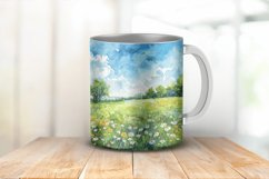 Watercolor Spring Meadow Digital Paper Bundle Product Image 3