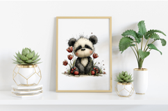 Watercolor Spring Panda Clipart Product Image 2