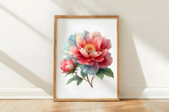 Watercolor Spring Peony Flowers Clipart Product Image 3