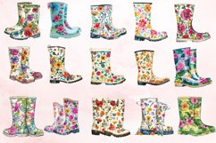 Watercolor Spring Rain Boot Clipart Bundle Product Image 3