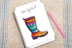 Watercolor Spring Rain Boots Clipart Bundle Product Image 4