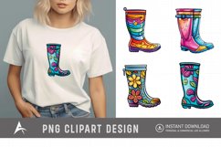 Watercolor Spring Rain Boots Clipart Product Image 1