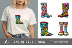 Watercolor Spring Rain Boots Clipart Product Image 1