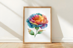 Watercolor Spring Rainbow Flower Clipart Product Image 3
