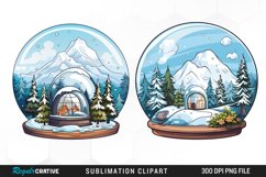 Watercolor Spring Snow Globe and Domes Fun Clipart Product Image 1