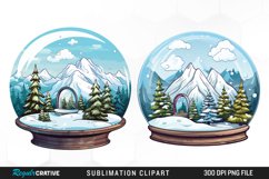 Watercolor Spring Snow Globe and Domes Fun Clipart Product Image 1
