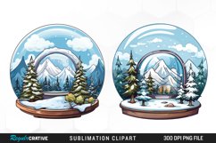 Watercolor Spring Snow Globe and Domes Fun Clipart Product Image 1