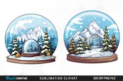 Watercolor Spring Snow Globe and Domes Fun Clipart Product Image 1