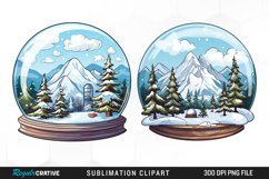 Watercolor Spring Snow Globe and Domes Fun Clipart Product Image 1