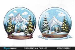 Watercolor Spring Snow Globe and Domes Fun Clipart Product Image 1