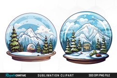 Watercolor Spring Snow Globe and Domes Fun Clipart Product Image 1