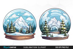 Watercolor Spring Snow Globe and Domes Fun Clipart Product Image 1