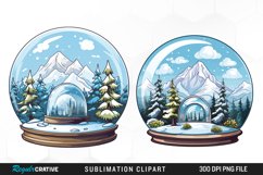 Watercolor Spring Snow Globe and Domes Fun Clipart Product Image 1
