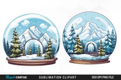 Watercolor Spring Snow Globe and Domes Fun Clipart Product Image 1