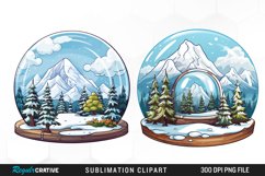 Watercolor Spring Snow Globe and Domes Fun Clipart Product Image 1