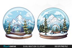 Watercolor Spring Snow Globe and Domes Fun Clipart Product Image 1