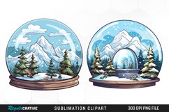Watercolor Spring Snow Globe and Domes Fun Clipart Product Image 1
