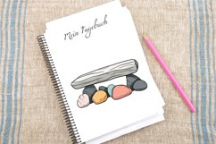 Watercolor Spring Stone Benches Clipart Bundle Product Image 4